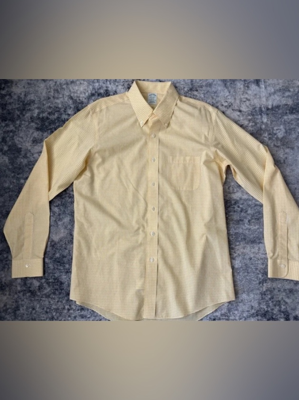 Men's Light Yellow Check Dress Shirt - Classic Button-Down